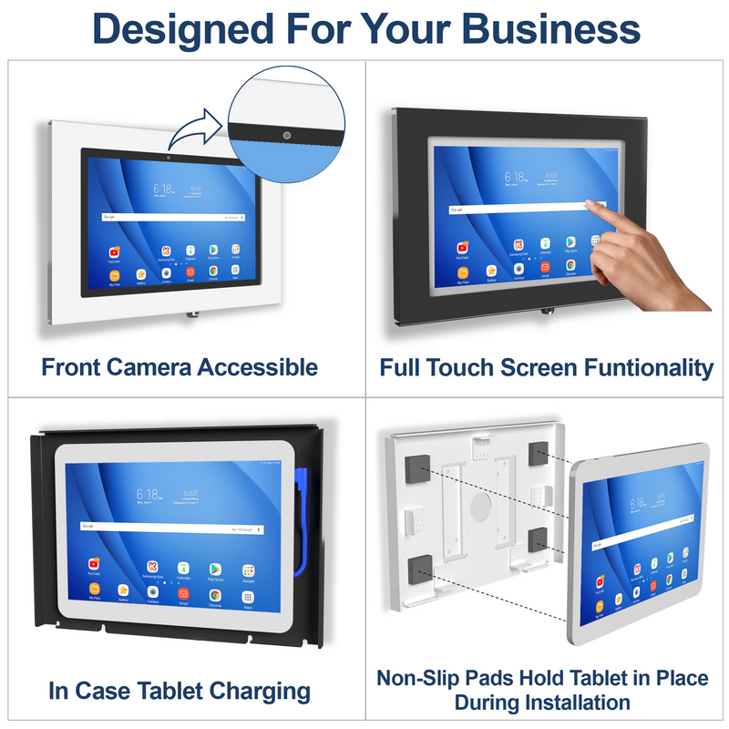 11" - 14" Metal Security VESA & Wall Mount Enclosure for A9+ S9 S8 S7 11" S10+ S9+ S8+ S7+ S7 FE 12.4" S9 FE Ultra 14.6" TAB Pro 12.2" Galaxy Book