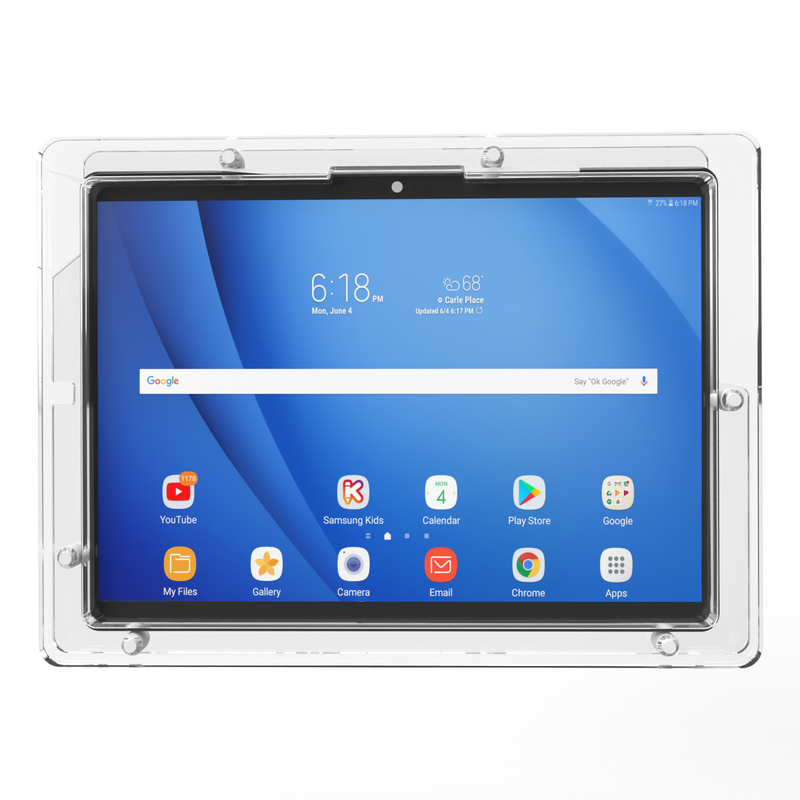 Samsung Galaxy 10" 11" TAB S 10.5, S2 S3 9.7, S4 S5 S5e S6 10.5, Lite 10.4, S7 11" S8 S9 Acrylic Security Enclosure VESA Ready
