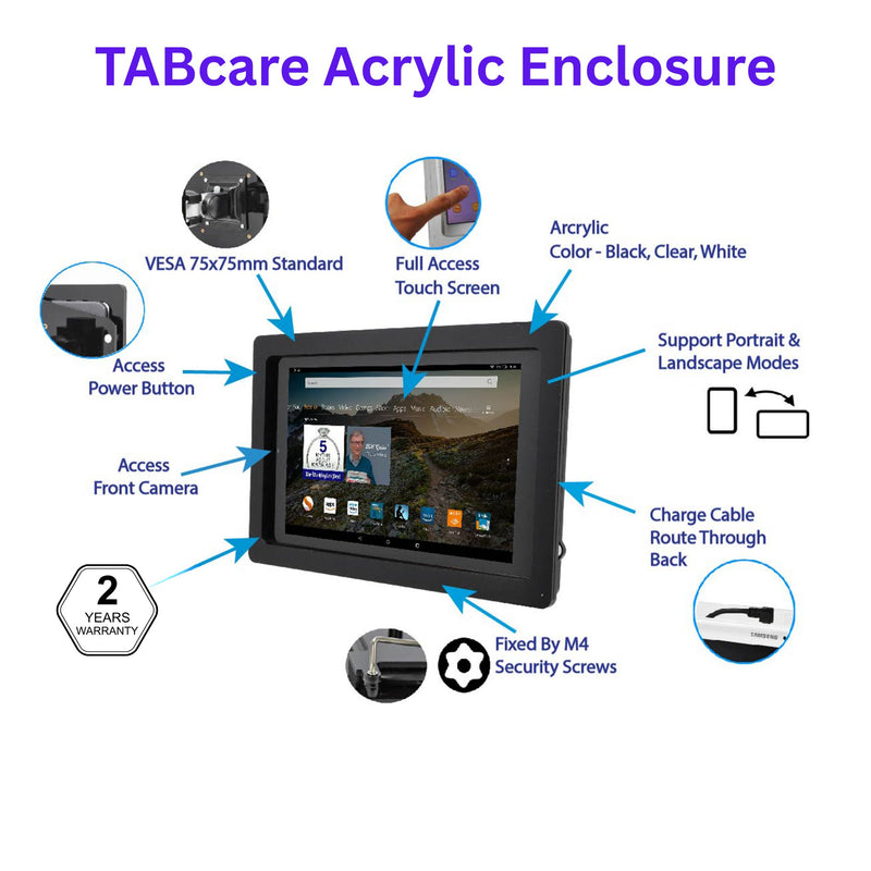 Samsung Galaxy Tab A 9.7 10.1 10.5, E 9.6", A7 10.4" A8 10.5" A9+ Active4 Acrylic Security Enclosure