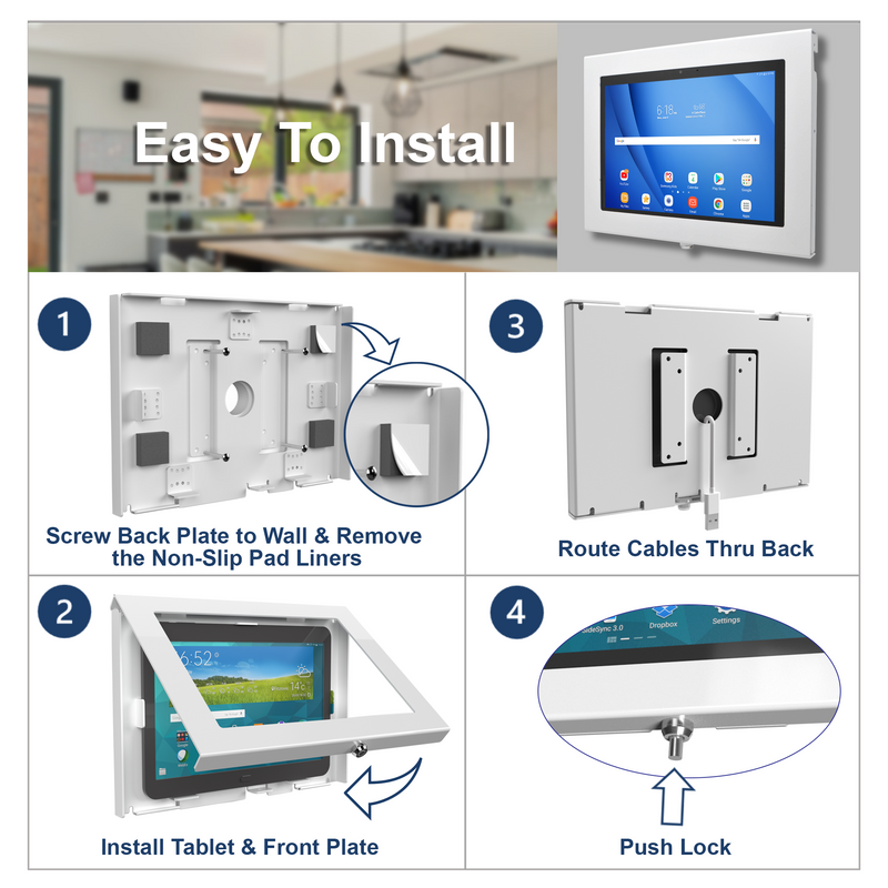 11" - 14" Metal Security VESA & Wall Mount Enclosure for A9+ S9 S8 S7 11" S10+ S9+ S8+ S7+ S7 FE 12.4" S9 FE Ultra 14.6" TAB Pro 12.2" Galaxy Book